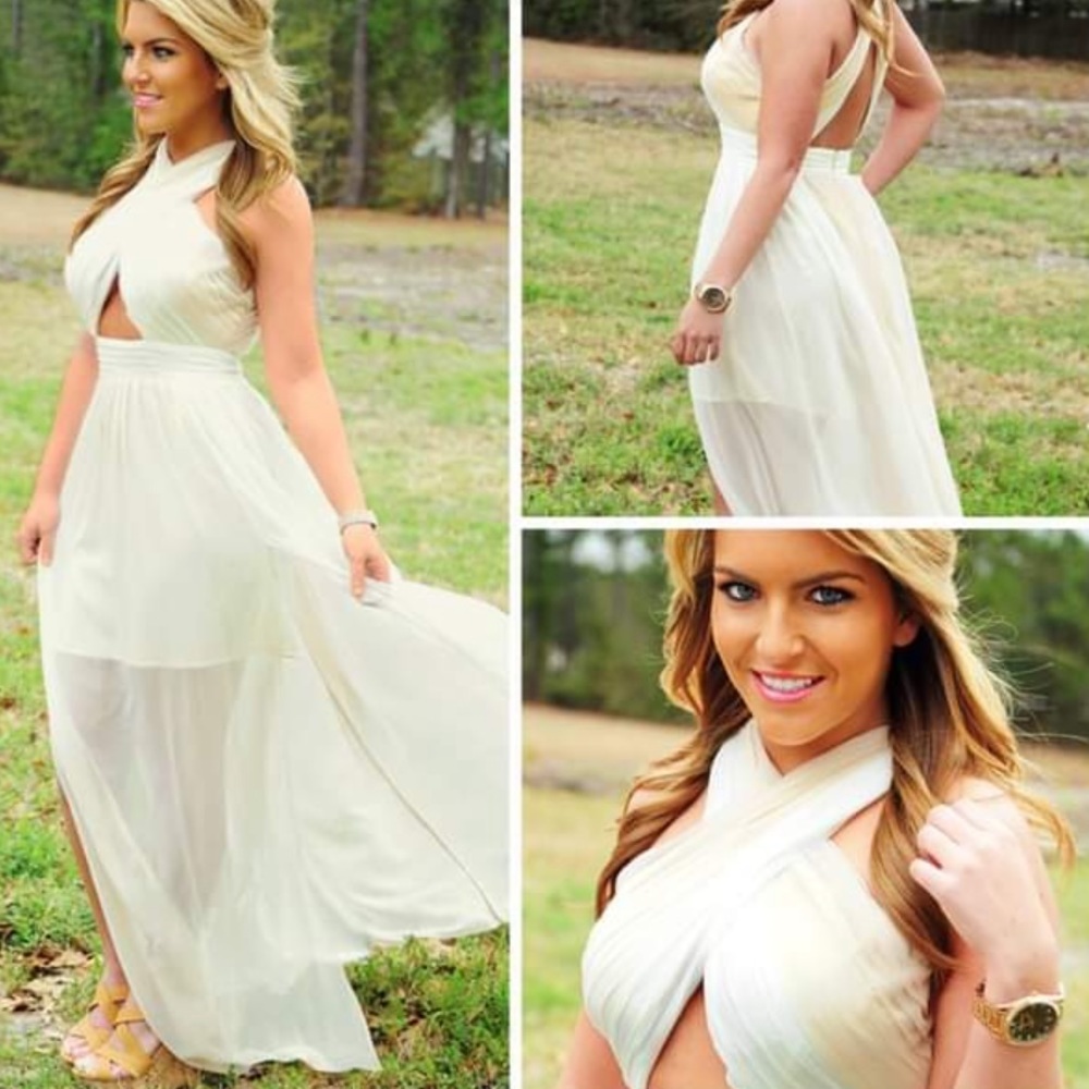 NWT Ark and Co seasons of love maxi dress. Size small in ombré tan to cream.